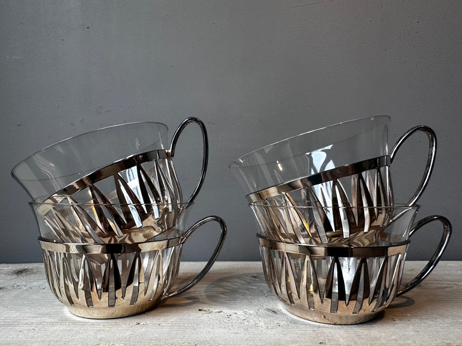 Antique WMF Germany Silver Plate tea Cup Holder Jugendstil., Antiek en Kunst, Ophalen of Verzenden