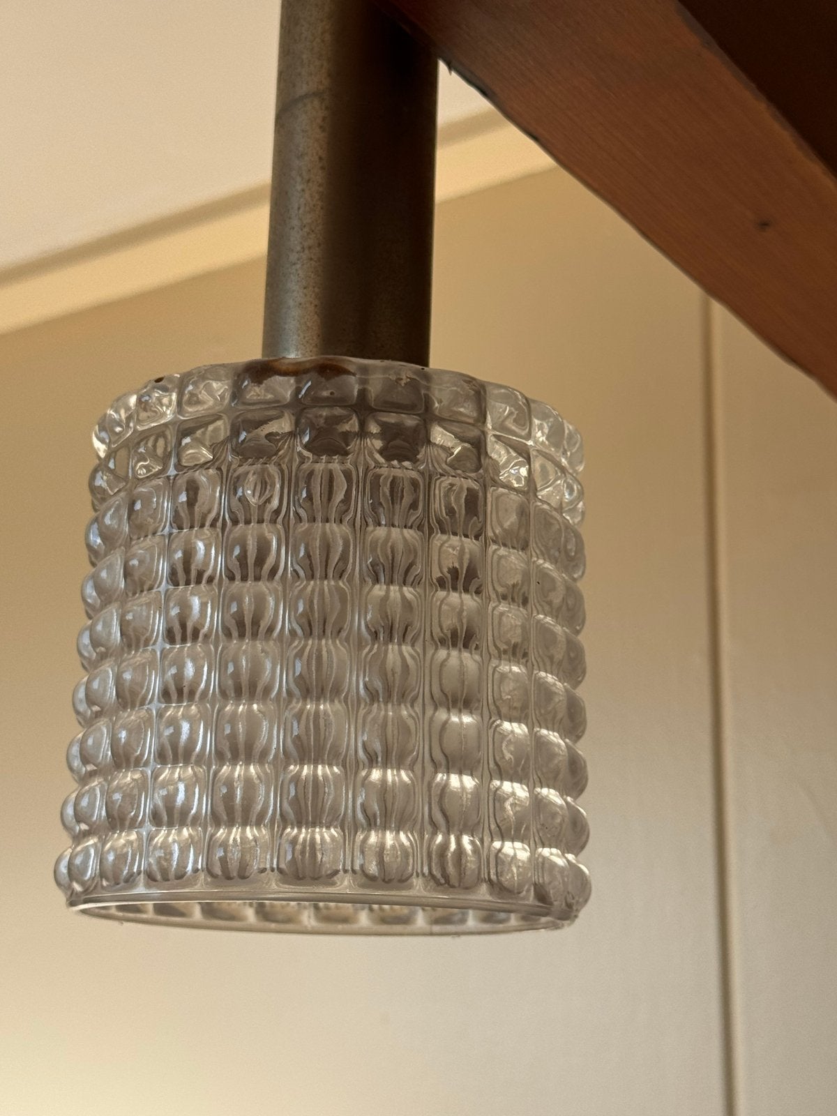 Vintage Retro Hanglamp Jaren '70 - Glazen Bol, Ophalen, Gebruikt, Glas