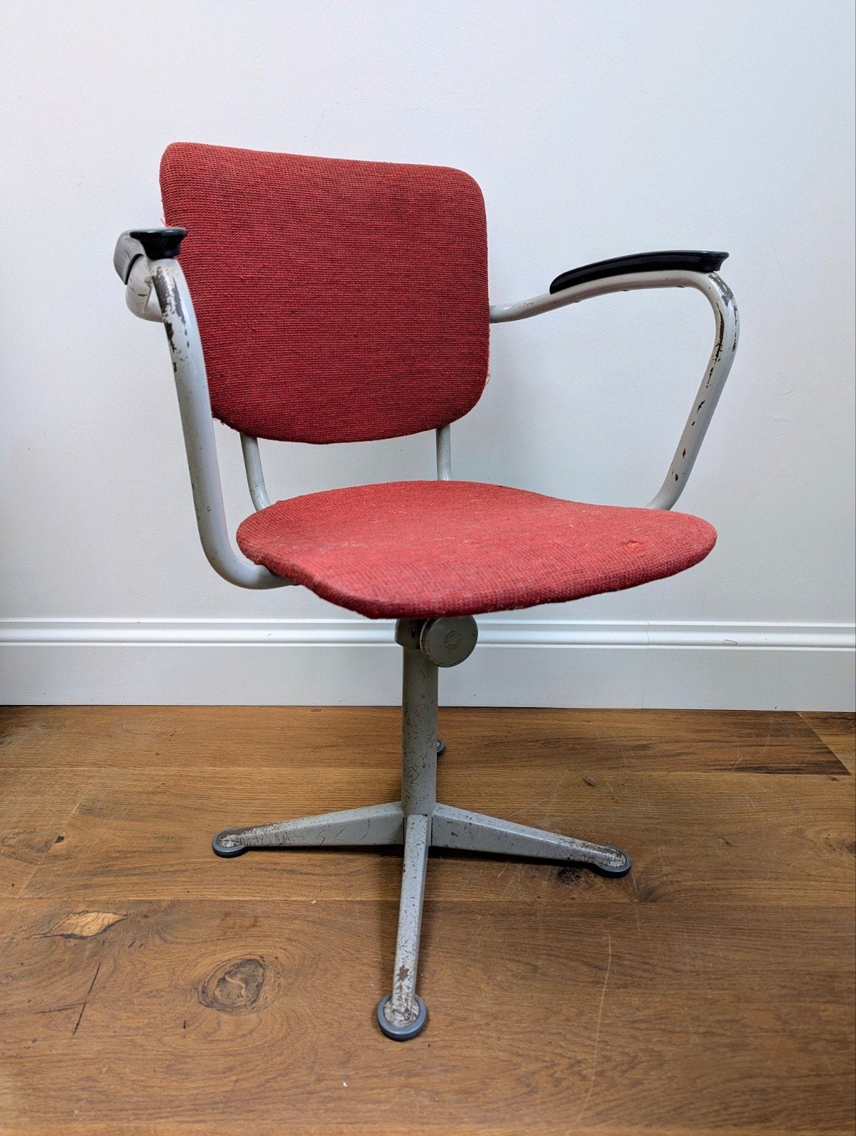 Vintage Friso Kramer bureaustoel Ahrend Cirkel industrieel, Gebruikt, Ophalen of Verzenden, Grijs, Bureaustoel