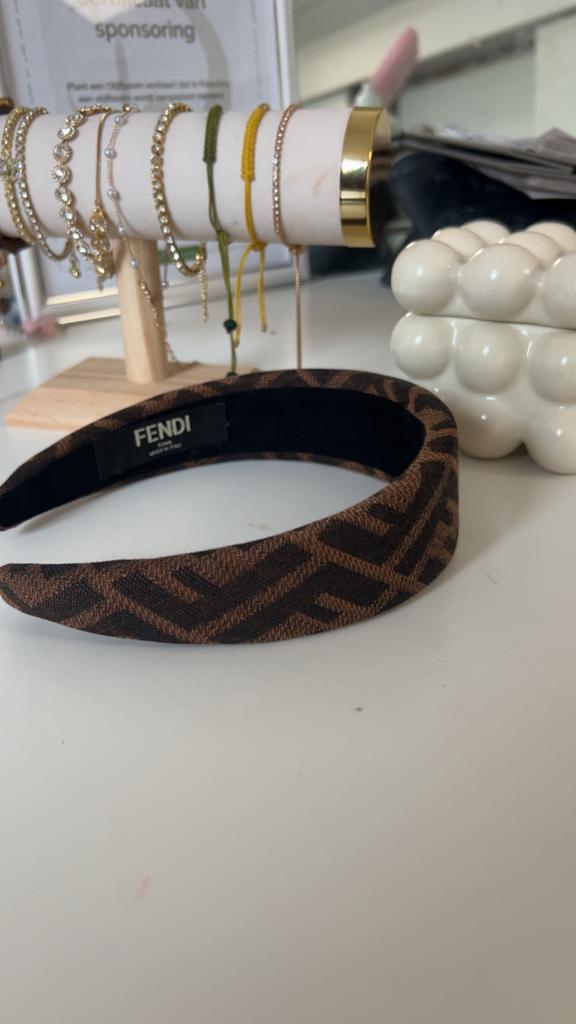 Fendi Haarband Bruin FF Logo, Kleding | Dames, Ophalen of Verzenden, Zo goed als nieuw
