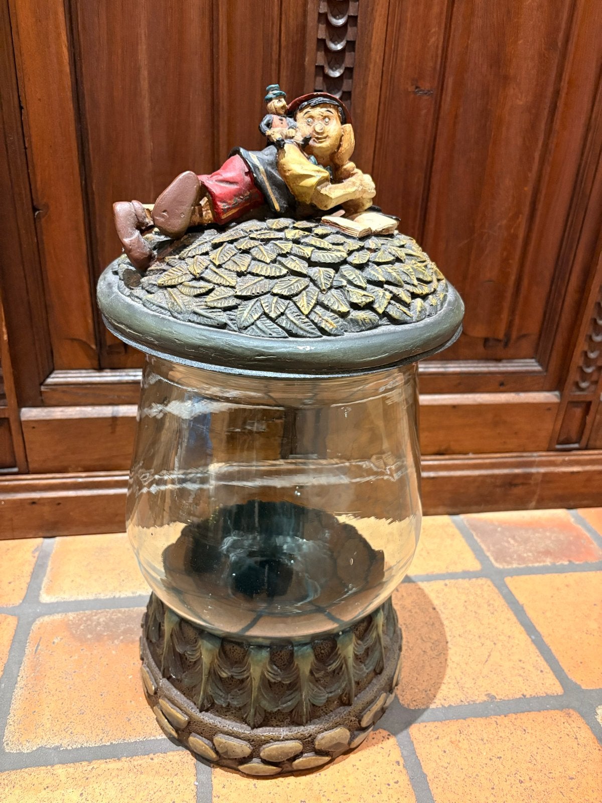 Decoratieve Pinokkio pot met glazen houder, Ophalen