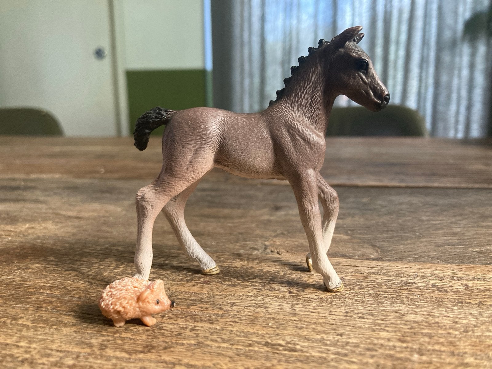 Schleich veulen en egel speelfiguur, Ophalen of Verzenden, Zo goed als nieuw, Jongen of Meisje