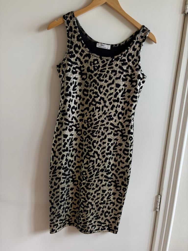 Super sexy nieuw goud panter jurkje, Maat 38/40 (M), Overige kleuren, Ophalen of Verzenden, Zo goed als nieuw