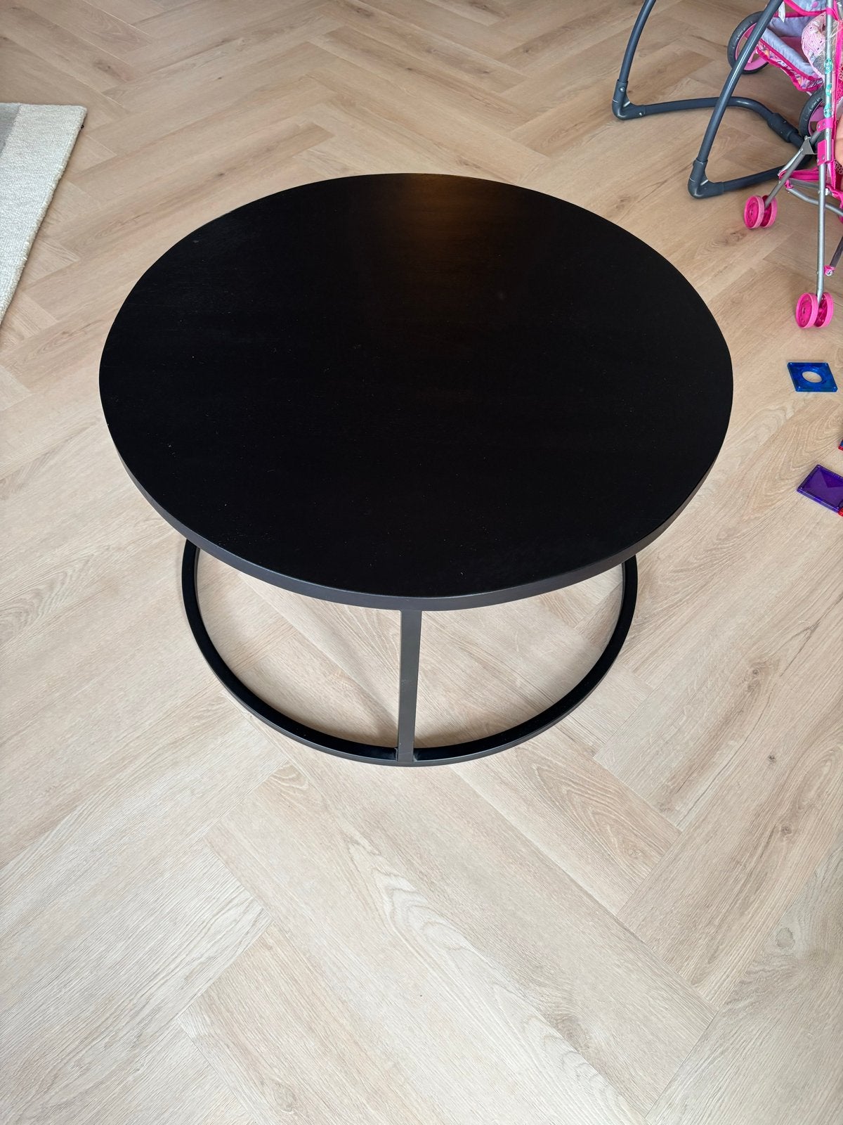 Goossens Jelle XL Salontafel - Zwart, Goede Staat, Ophalen, Overige materialen, Gebruikt, Rond