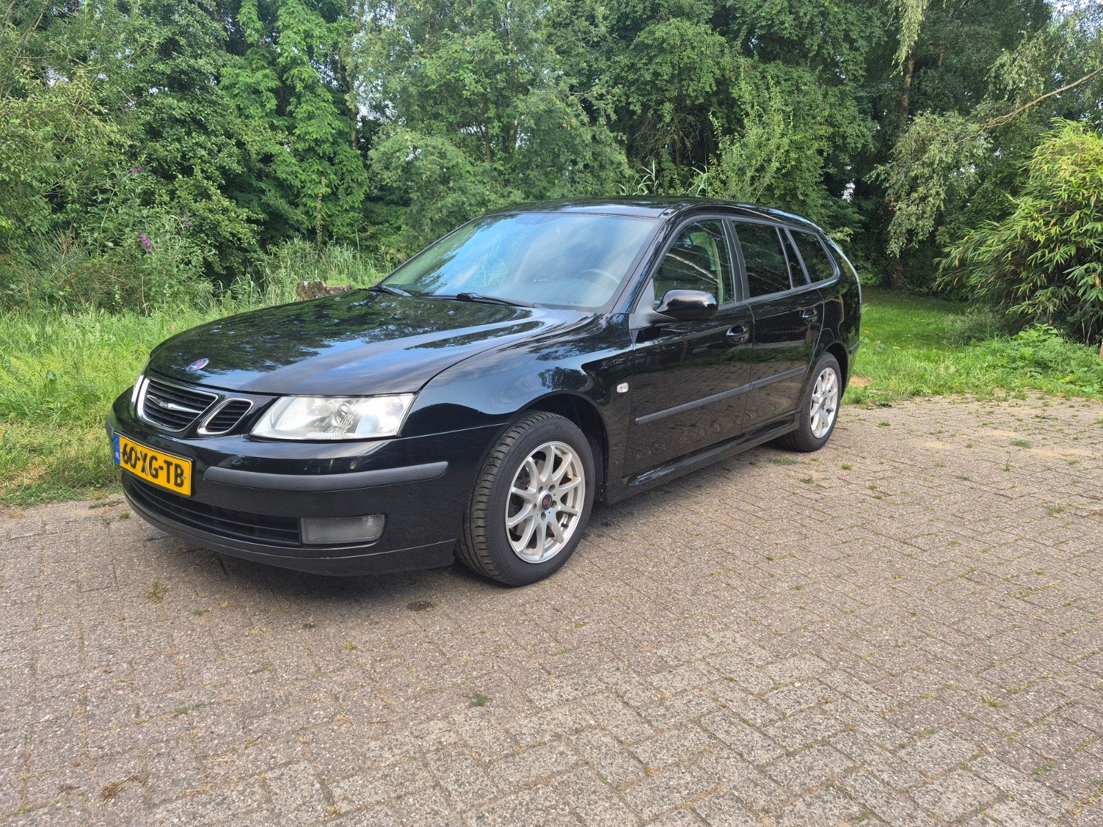 Saab 9-3 1.8 I Sport Estate 2007 Zwart, nu €2750, 4 cilinders, 1796 cc, Origineel Nederlands, Handgeschakeld
