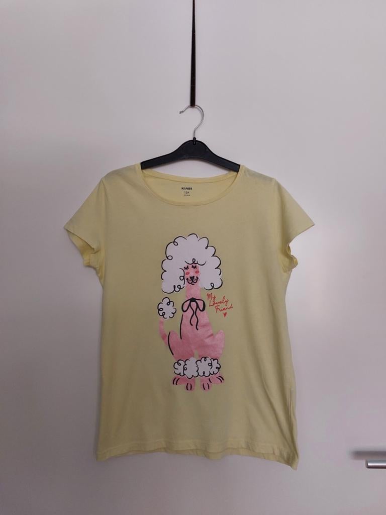 Kiabi geel t-shirt 146-152 z.g.a.n., Kiabi, Meisje, Ophalen of Verzenden, Zo goed als nieuw