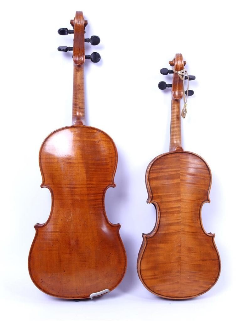 Viool in koffer met label Joh. Bapt. Schweitzer 1819 l. 60cm, Gebruikt, Viool, Ophalen of Verzenden, 4/4-viool
