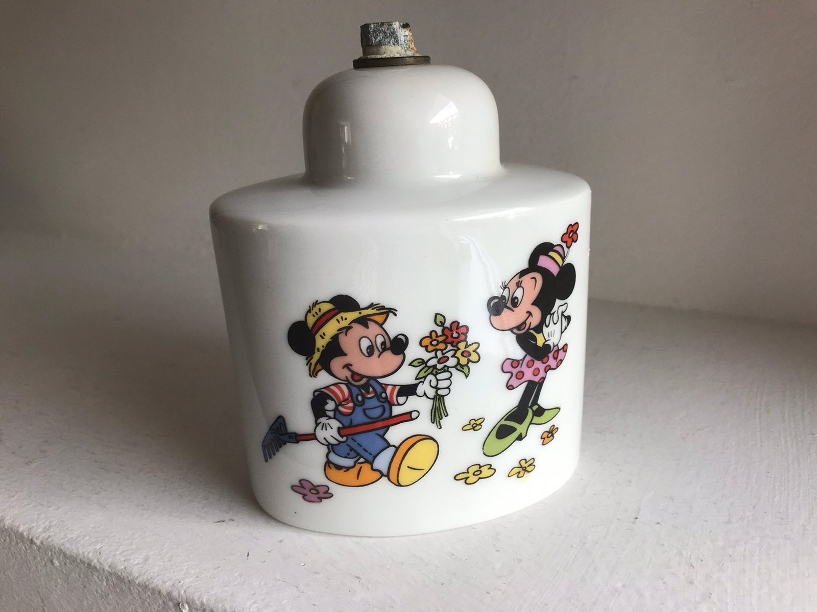 Lampvoet porselein Paris Walt Disney, Ophalen of Verzenden, Mickey Mouse, Gebruikt, Overige typen