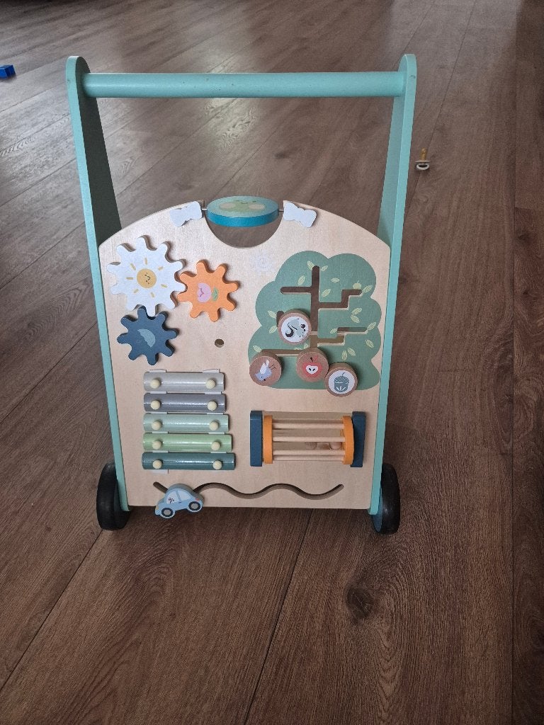 Walker loopwagen hout Eco Toys, Ophalen, Zo goed als nieuw, Overige typen, Met wieltjes