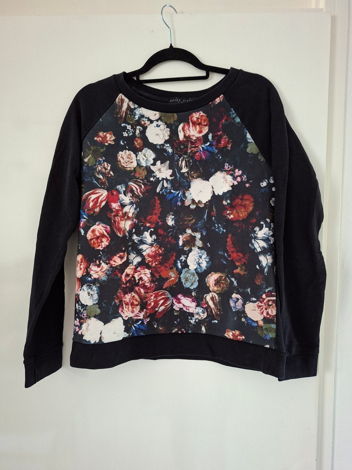 Seven Sisters London sweater met bloemenprint, Kleding | Dames, Zwart, Maat 42/44 (L), Ophalen of Verzenden, Zo goed als nieuw