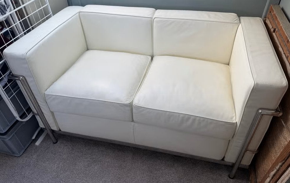 Le Corbusier Cassina LC2 tweezits fauteuilreplica, Ophalen, Minder dan 75 cm, Design, Leer