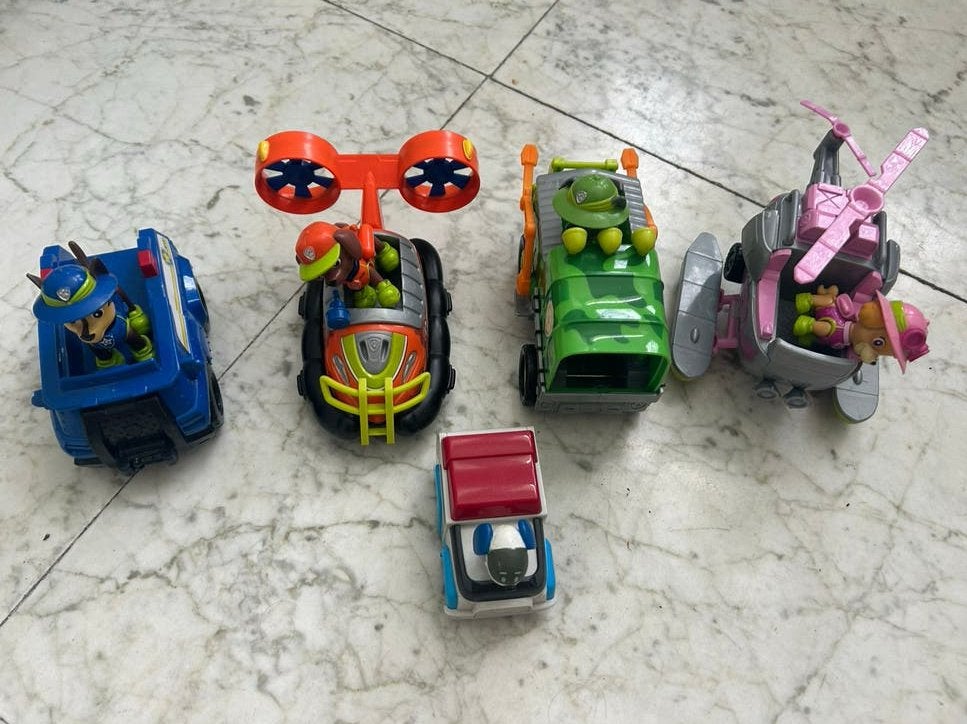 Paw Patrol Jungle Rescue Voertuigen Set (5 stuks), Ophalen of Verzenden, Gebruikt