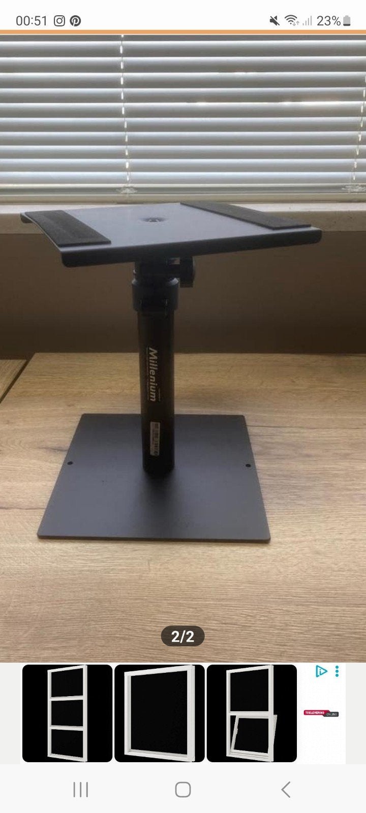 Millenium Desktop Monitor Stand DM2 – Monitor Speaker Stand, Muziek en Instrumenten, Standaards, Ophalen of Verzenden, Nieuw, Speaker