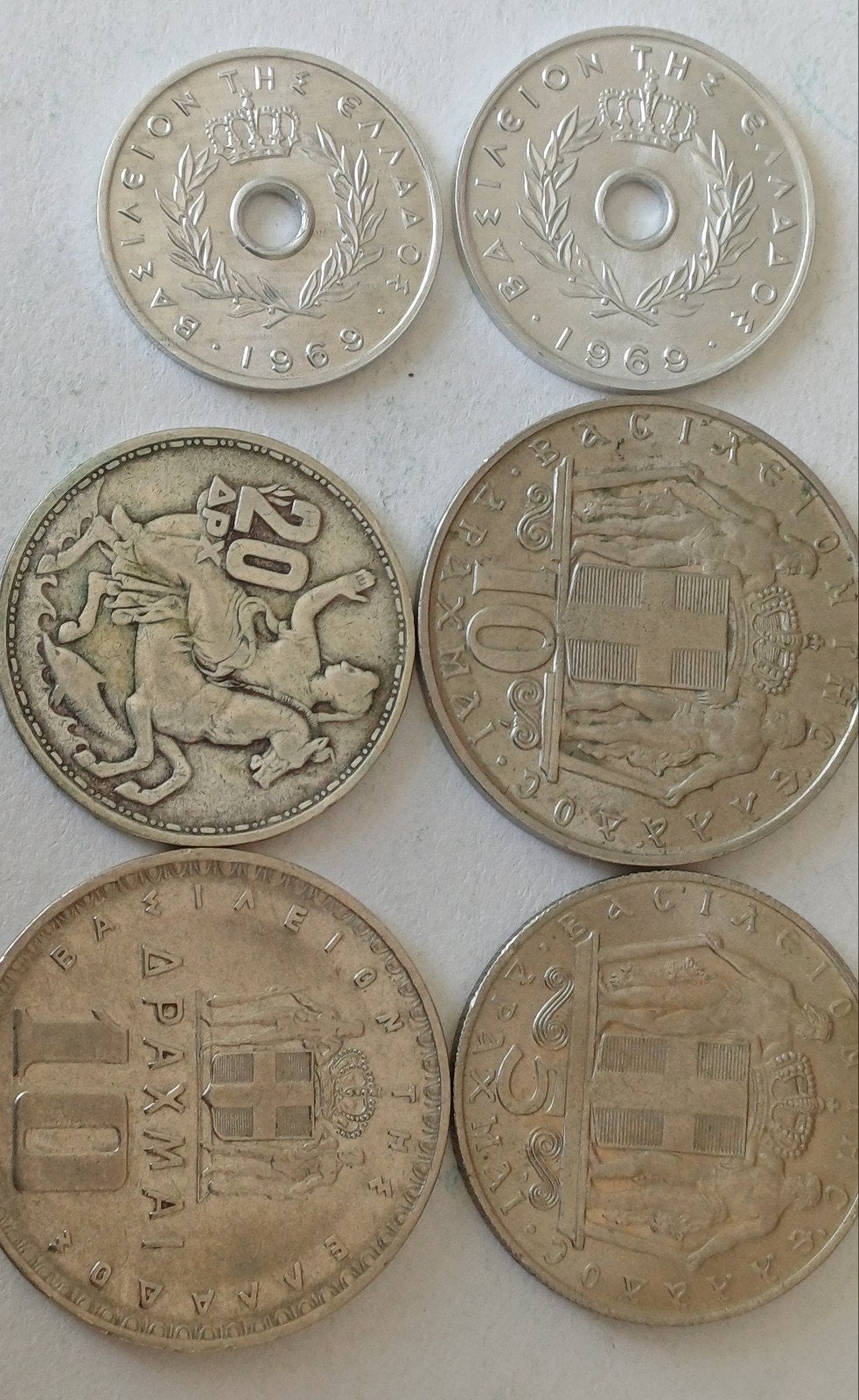 Griekse munten set drachmes en lepta incl. zilver, Ophalen, Overige landen, Zilver
