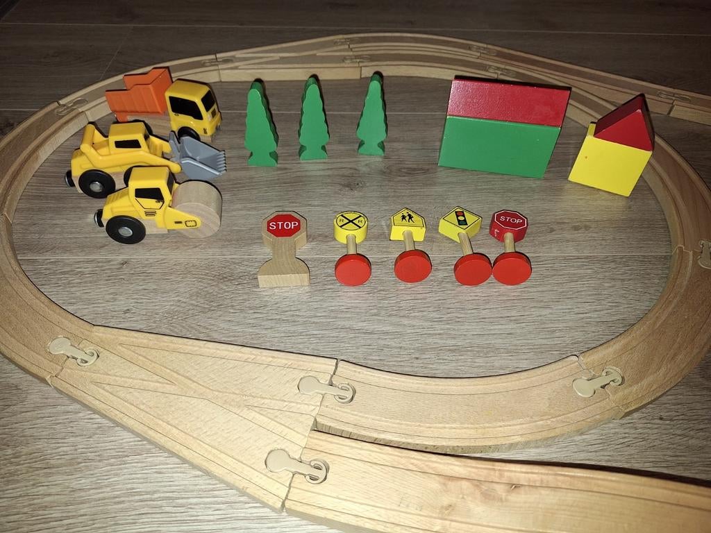 Grote houten treinbaan set, Thomas de Trein en accessoire, Ophalen of Verzenden, Gebruikt