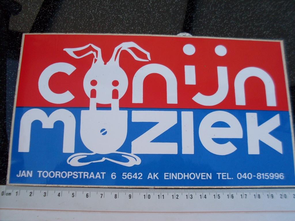 grote sticker Conijn muziek eindhoven Jan Tooropstraat 6, Verzenden, Zo goed als nieuw, Bedrijf of Vereniging