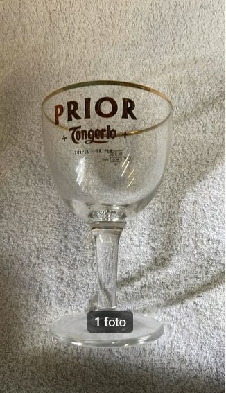 6 Nieuwe Prior Tongerlo bierglazen op voet, Verzamelen, Ophalen of Verzenden, Nieuw, Glas of Glazen, Overige merken