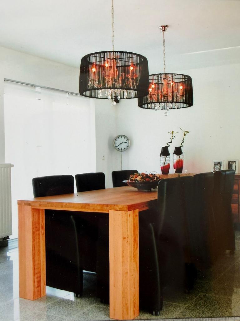 Eikentafel 6 stoelen, Huis en Inrichting, Lampen | Hanglampen, Ophalen of Verzenden, Zo goed als nieuw, 50 tot 75 cm