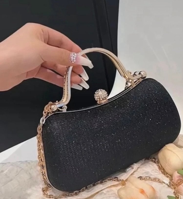 Nieuw Zwart Glitter Avondtasje - Perfect voor Feestjes!, Ophalen of Verzenden, Nieuw, Zwart, Avondtasje