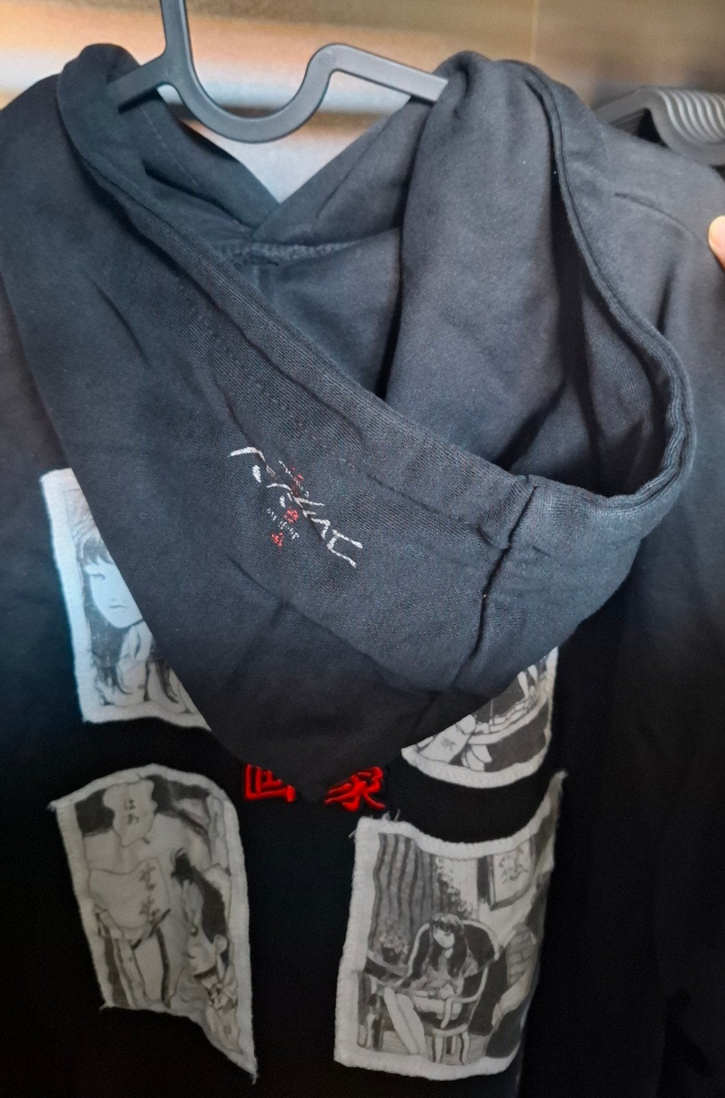 Junji Ito x Crunchyroll x Bershka Collab Hoodie XL, Kleding | Dames, Zwart, Maat 46/48 (XL) of groter, Zo goed als nieuw, Bershka