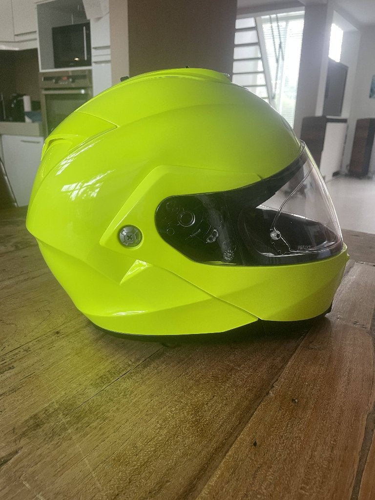 Motor Helm HJC Geel Fluor, Motoren, Kleding | Motorhelmen, HJC, Ophalen of Verzenden, Nieuw zonder kaartje, Integraalhelm