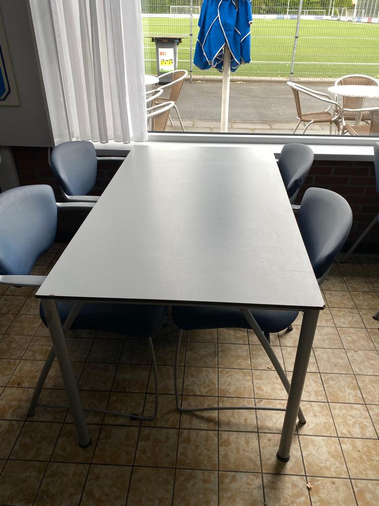 kantine meubilair, Ophalen, Gebruikt, Blauw, Vijf, Zes of meer stoelen