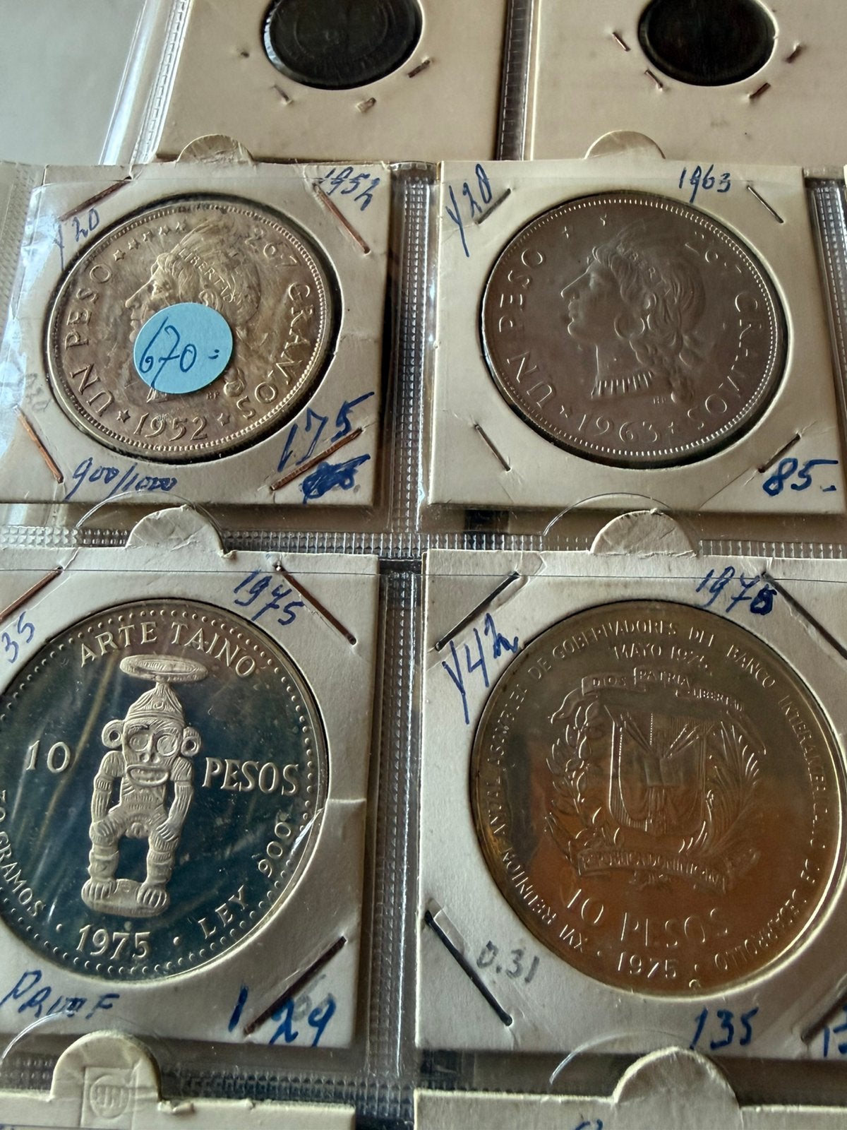 Zilveren munten van de Dominicaanse 1952, Ophalen of Verzenden, Overige landen, Setje, Zilver