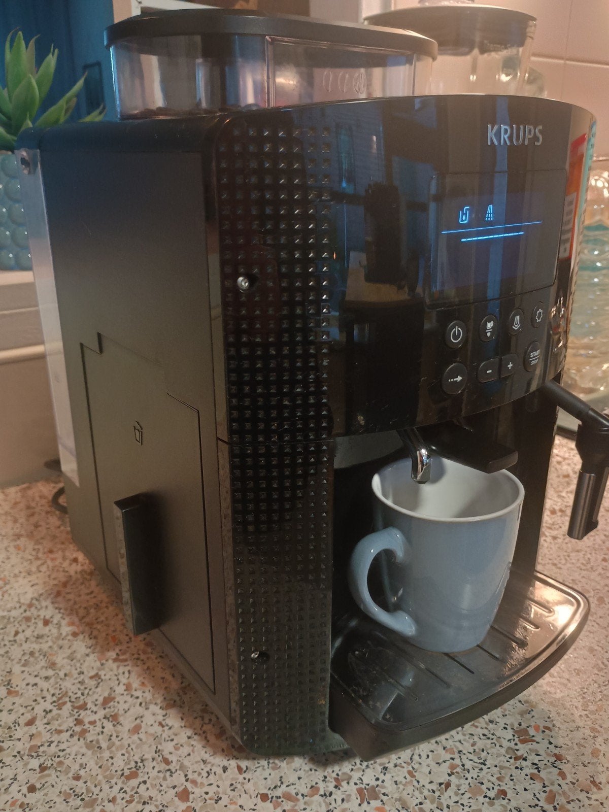 Krups Volautomatische Koffiemachine met Stoompijpje, Witgoed en Apparatuur, Ophalen, Gebruikt, Koffiemachine, Koffiebonen