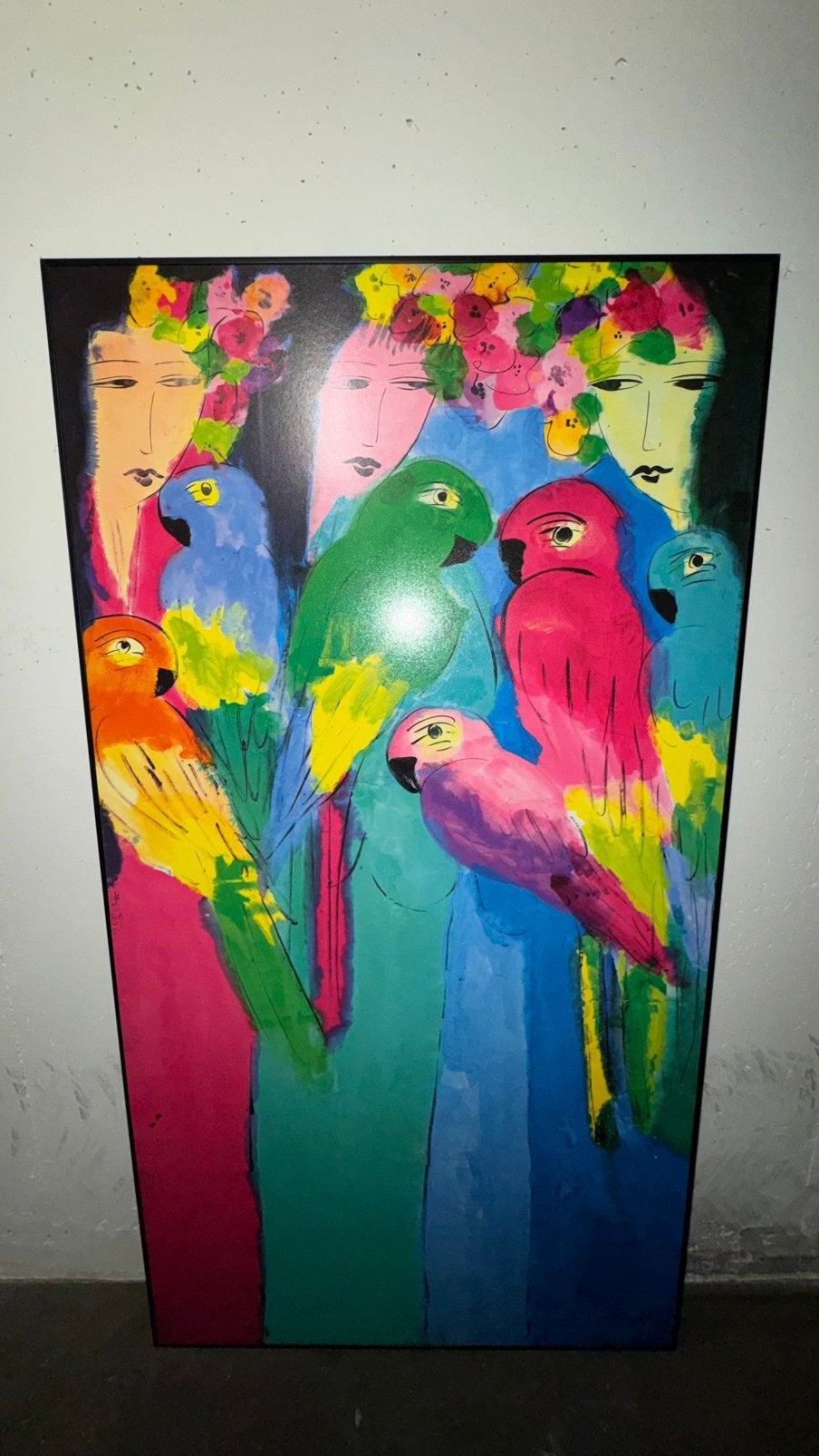 Walasse Ting - Vrouwen en Papegaaien (1980) - Print, Antiek en Kunst, Ophalen, Figuren, Papier/karton, Print