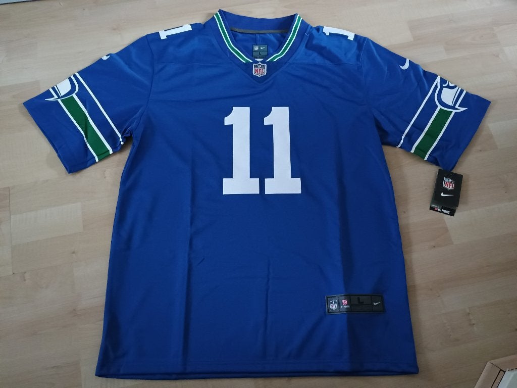 Seattle Seahawks Jersey Smith-Njigba maat: L, Maat 52/54 (L), Blauw, Overige typen, Nieuw