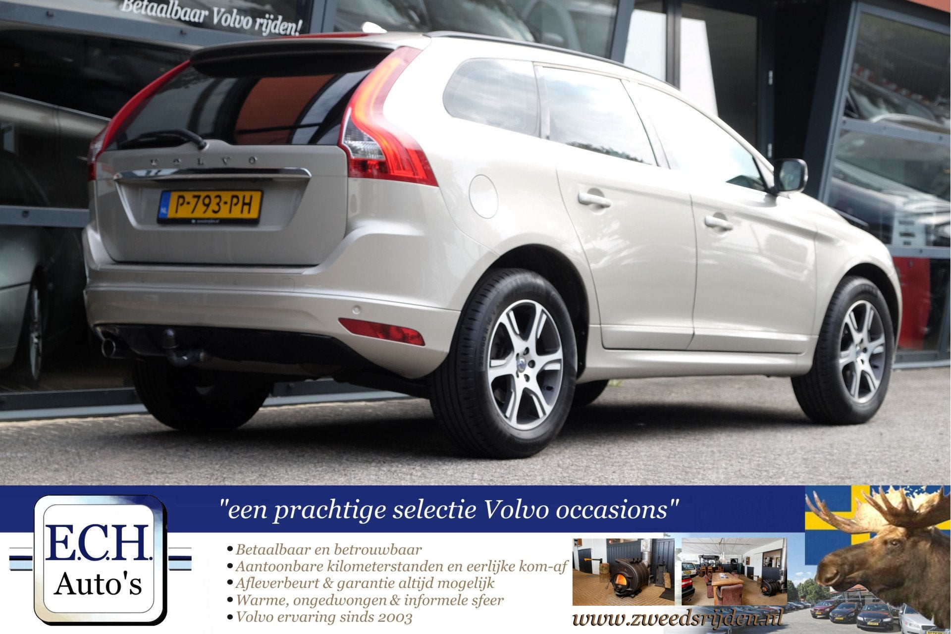 Volvo XC60 2.0 D3 Polar+, Adaptieve CC, Trekhaak, Leer, Navi, Auto's, 4 cilinders, Beige, Leder, Bedrijf