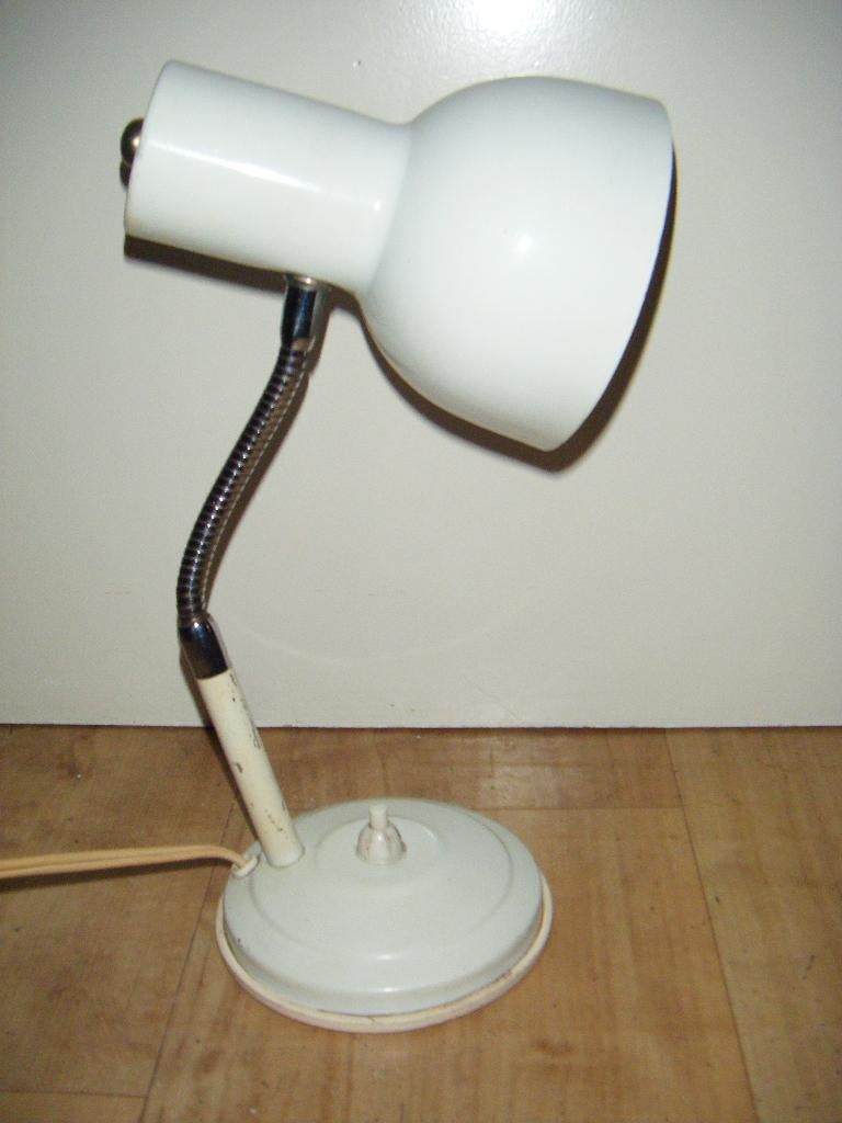 Witte vintage bureaulamp,jaren'70,(Anvia Almelo?),retro, Ophalen of Verzenden