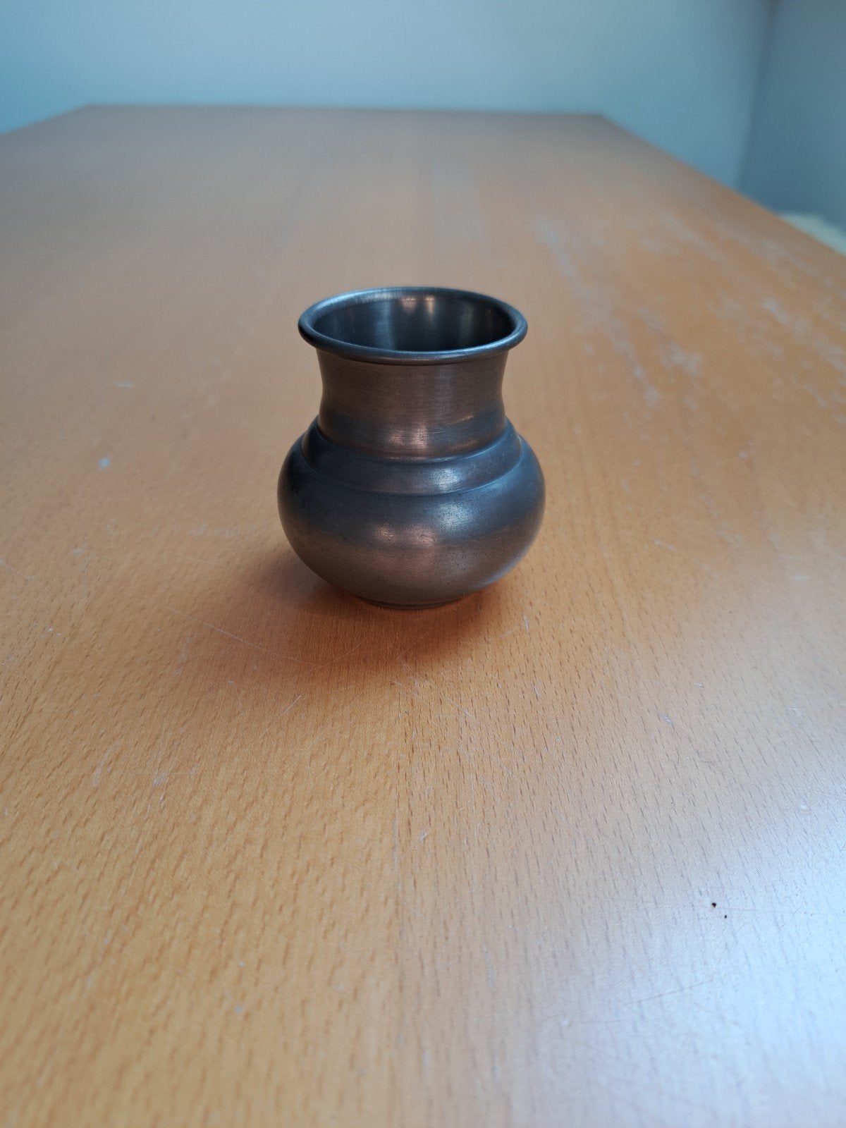 Kleine vintage tinnen vaas of potje, Ophalen of Verzenden