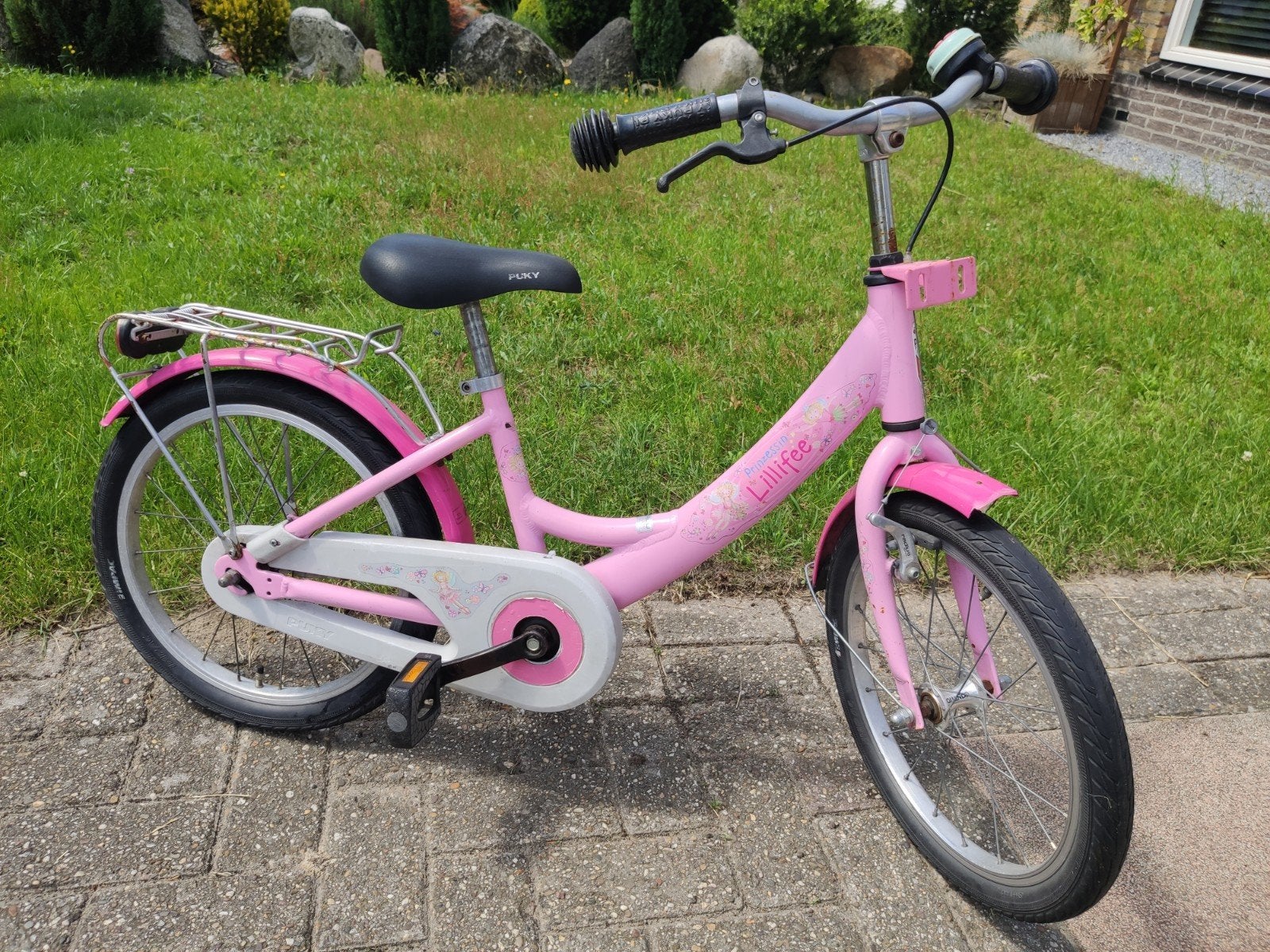 Puky 18" kinderfiets roze Lillifee – rijdt prima!, Ophalen, Terugtraprem, Gebruikt, Puky