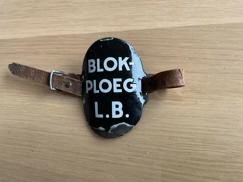 WOII Nederlands Luchtbescherming Blokploeg Armschildje, Ophalen of Verzenden, Overige soorten, Nederland, Embleem of Badge