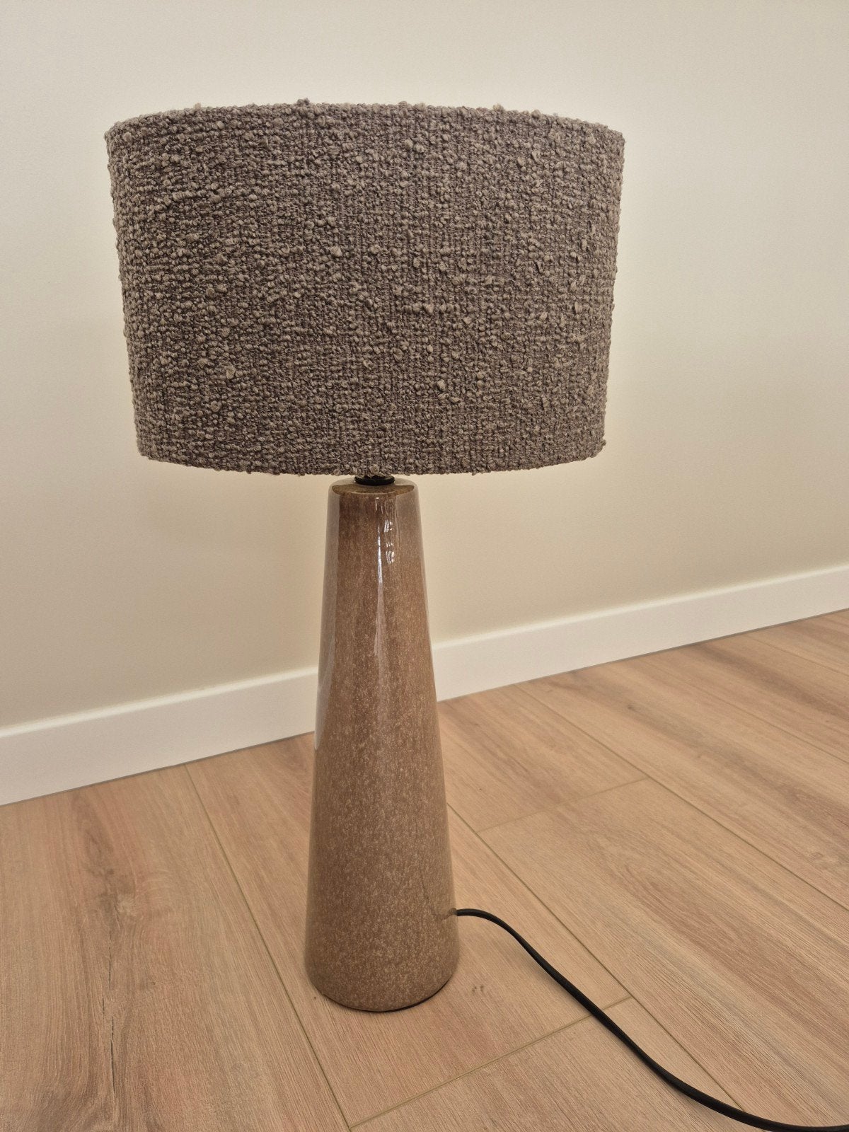 Set van 2 tafellampen met stoffen kap, Bruin, Ophalen, Zo goed als nieuw, 50 cm