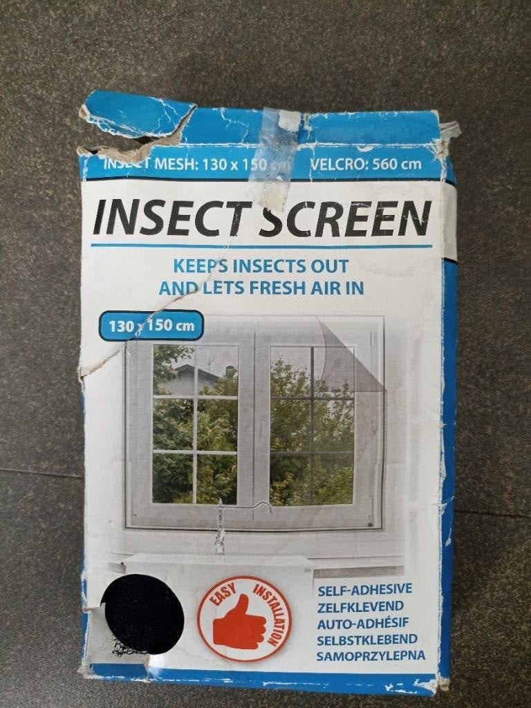 Insectengaas voor raamkozijn, zwart, zelfklevend, 120 cm of meer, Overige typen, Minder dan 200 cm, Nieuw