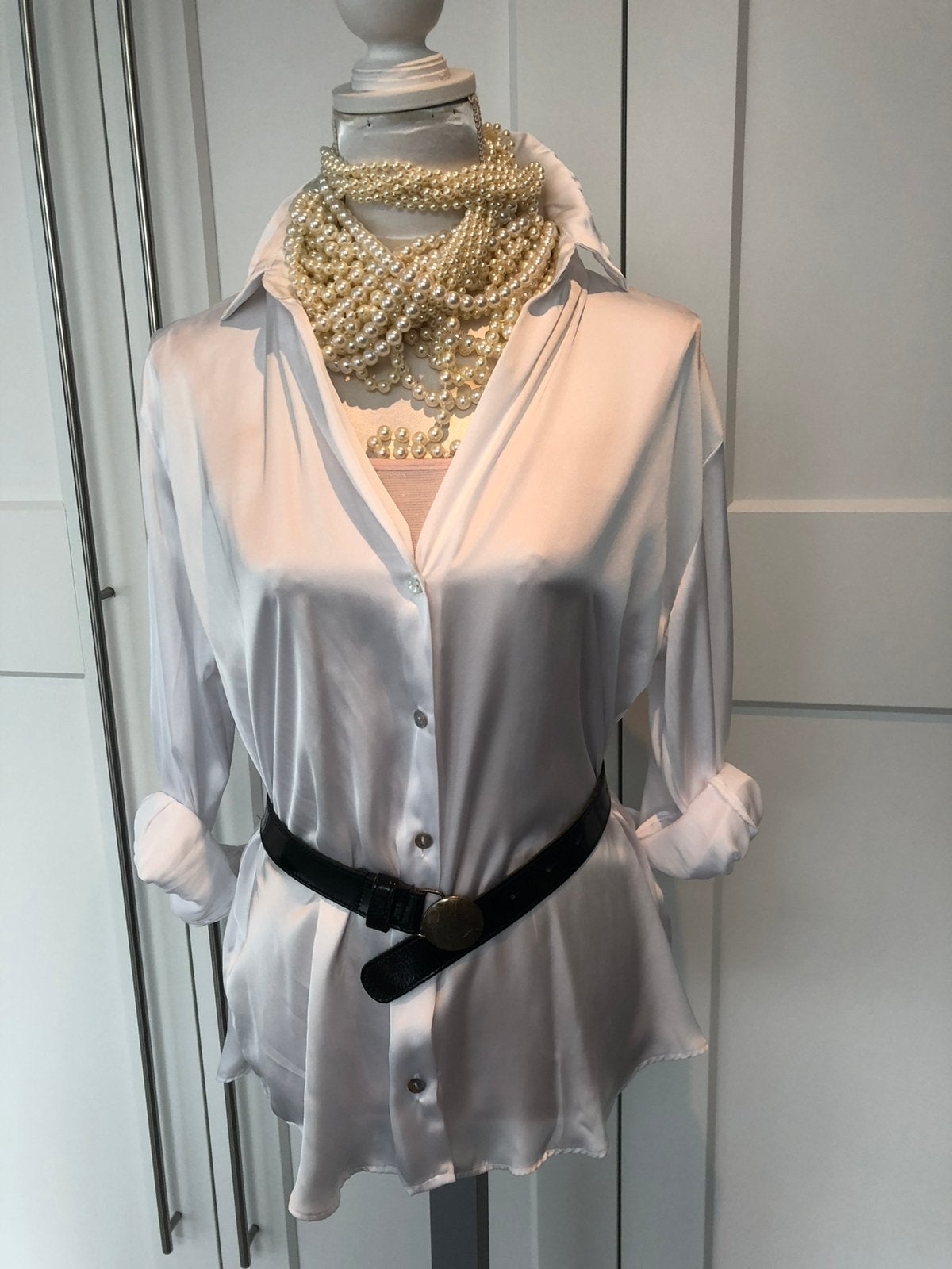 Als Nieuw Zara bloes wit l xl 40 42, Verzenden, Zo goed als nieuw, Maat 42/44 (L), Wit