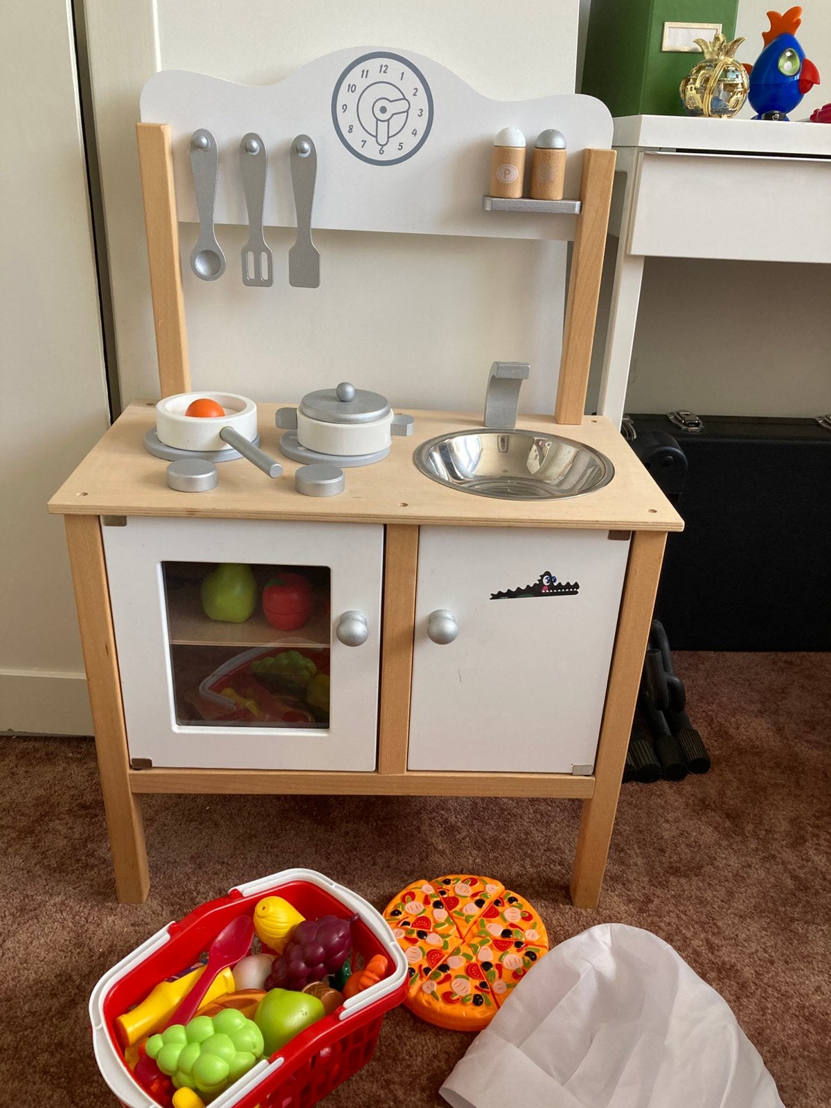 Leuke houten speelgoedkeuken met accessoires, Ophalen, Gebruikt, Hout, Speelkeuken