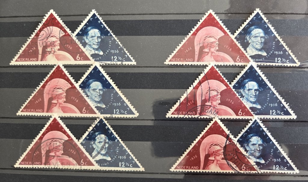 6x NVPH 287-288 gestempeld. Universiteit Utrecht., Verzenden, T/m 1940, Gestempeld
