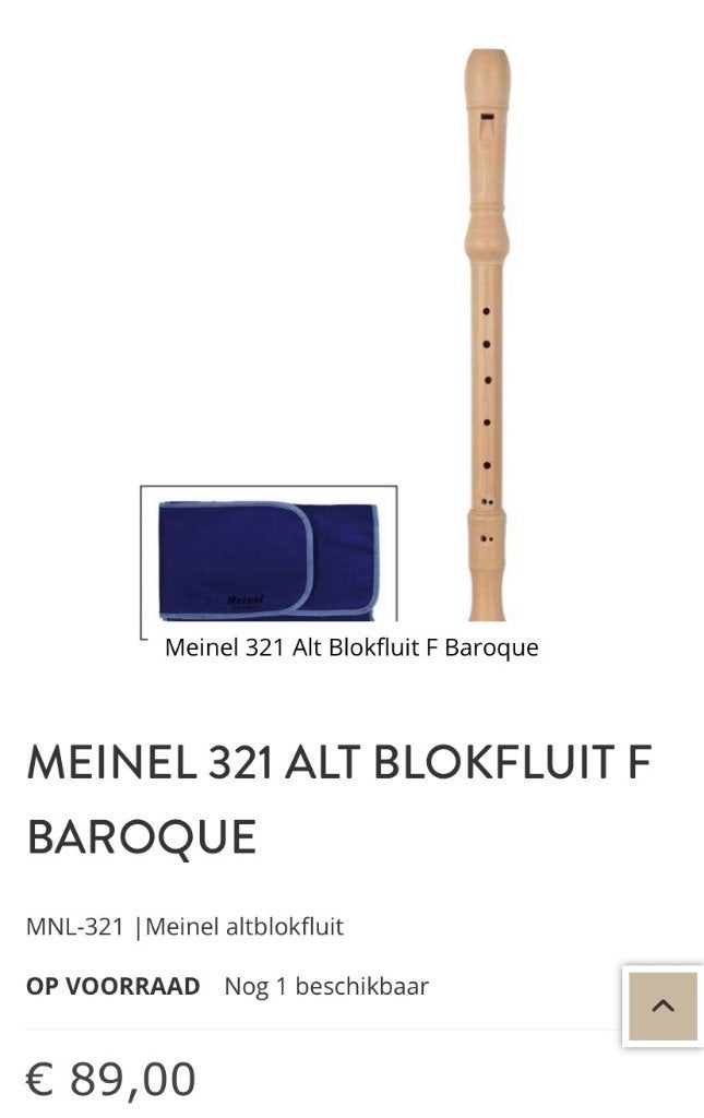 Meinl Altblokfluit F te koop, Muziek en Instrumenten, Blaasinstrumenten | Blokfluiten, Ophalen of Verzenden, Zo goed als nieuw