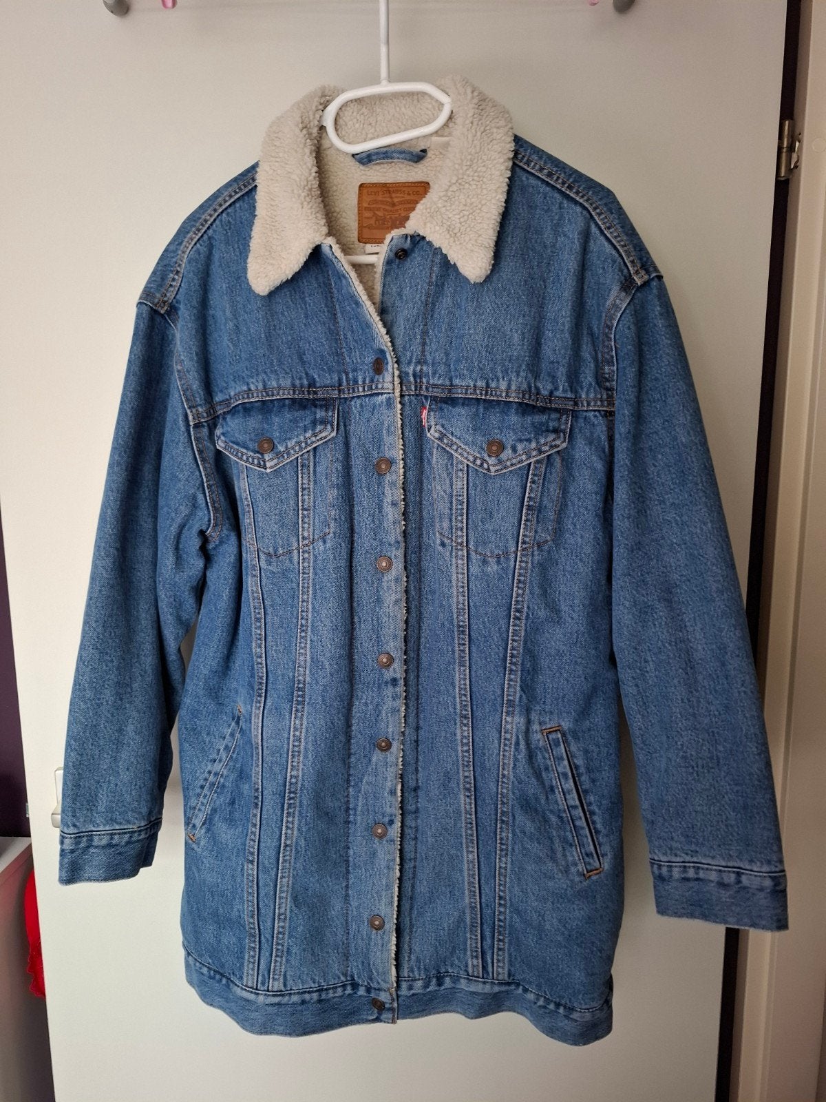 mooie lange oversized Levi's spijkerjas, Ophalen of Verzenden, Zo goed als nieuw, Maat 38/40 (M), Blauw