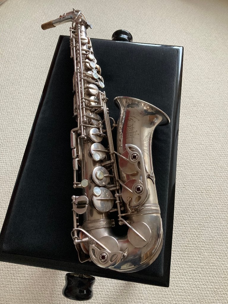 Selmer SBA altsax 44xxx verzilverd met gravure, Muziek en Instrumenten, Ophalen, Zo goed als nieuw, Alt, Met koffer