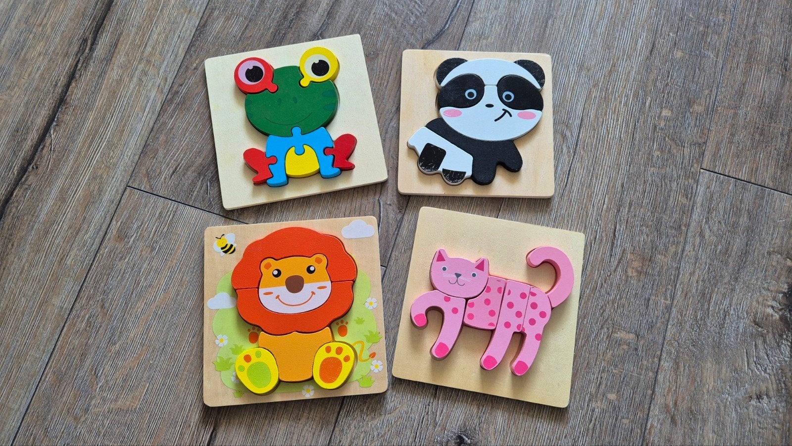 4 houten puzzels, Ophalen of Verzenden, Minder dan 10 stukjes, Gebruikt, 6 maanden tot 2 jaar