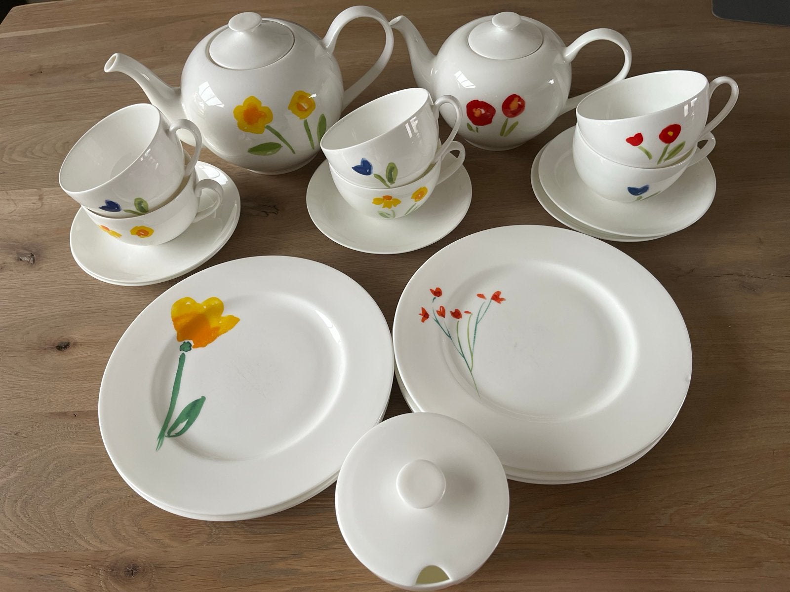Dibbern Fine Bone China Servies - Bloemenmotief, Huis en Inrichting, Ophalen, Overige merken, Zo goed als nieuw, Modern