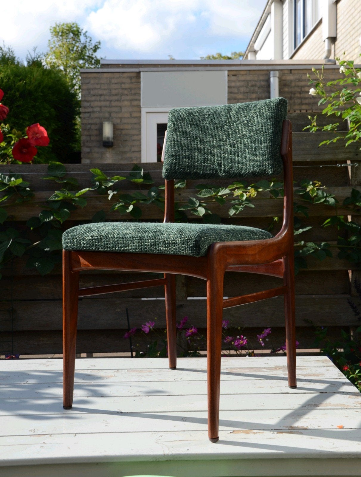 Set van 4 Deense Design Stoelen – Herstoffeerd, Ophalen, Hout, Overige kleuren, Nieuw