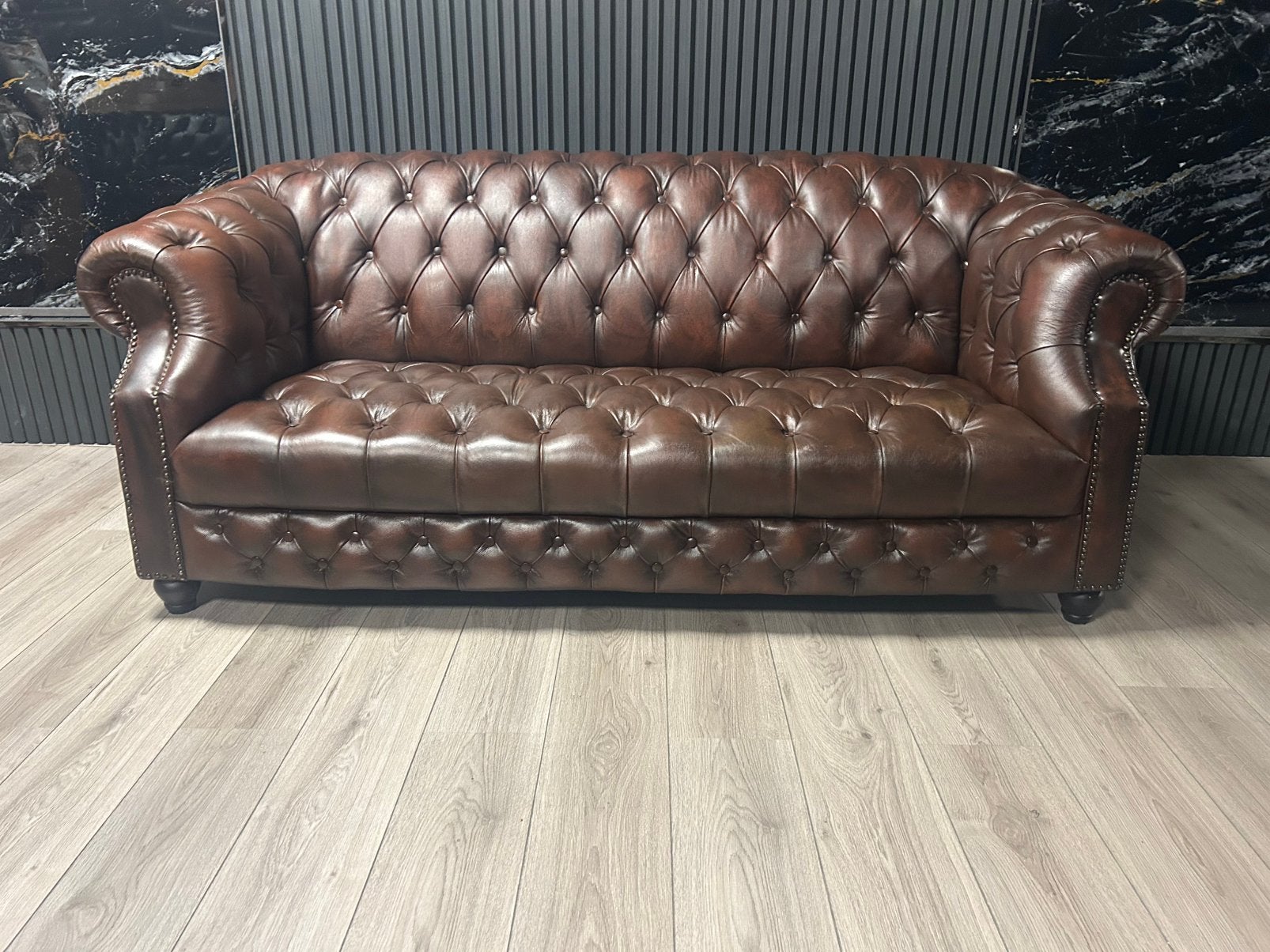 Chesterfield Lederen 3 Zits !! ( The Brand ), Ophalen of Verzenden, Zo goed als nieuw, 75 tot 100 cm, 150 tot 200 cm