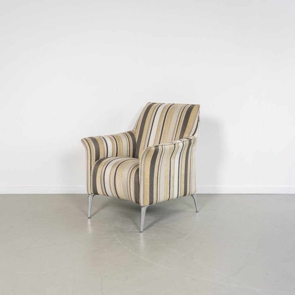 Leolux Mayuro Fauteuil Grijs/Wit/Beige Stof, Niet ingevuld, Zo goed als nieuw, Niet ingevuld, Niet ingevuld