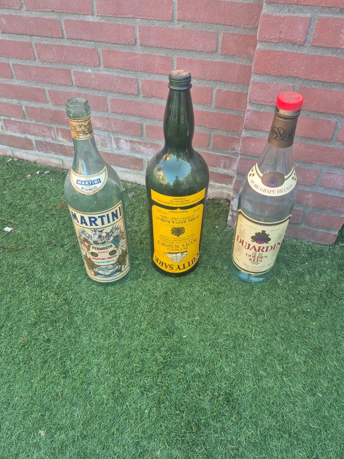 3 Vintage Decoratieve Flessen: Martini, Cutty Sark, D, Ophalen of Verzenden