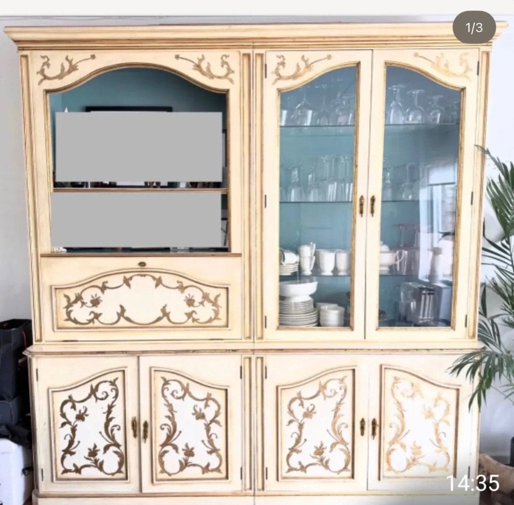 Vitrine kast (antiek uit Frankrijk) €200, Ophalen, Met deur(en), 50 tot 100 cm, Zo goed als nieuw